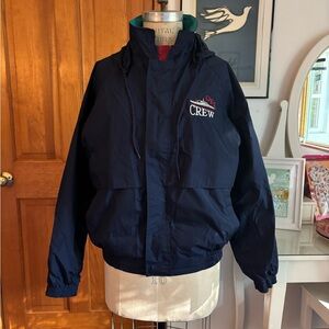Vintage 1990’s QE2 CREW navy windbreaker by WinnerMate Sportswear- size M!